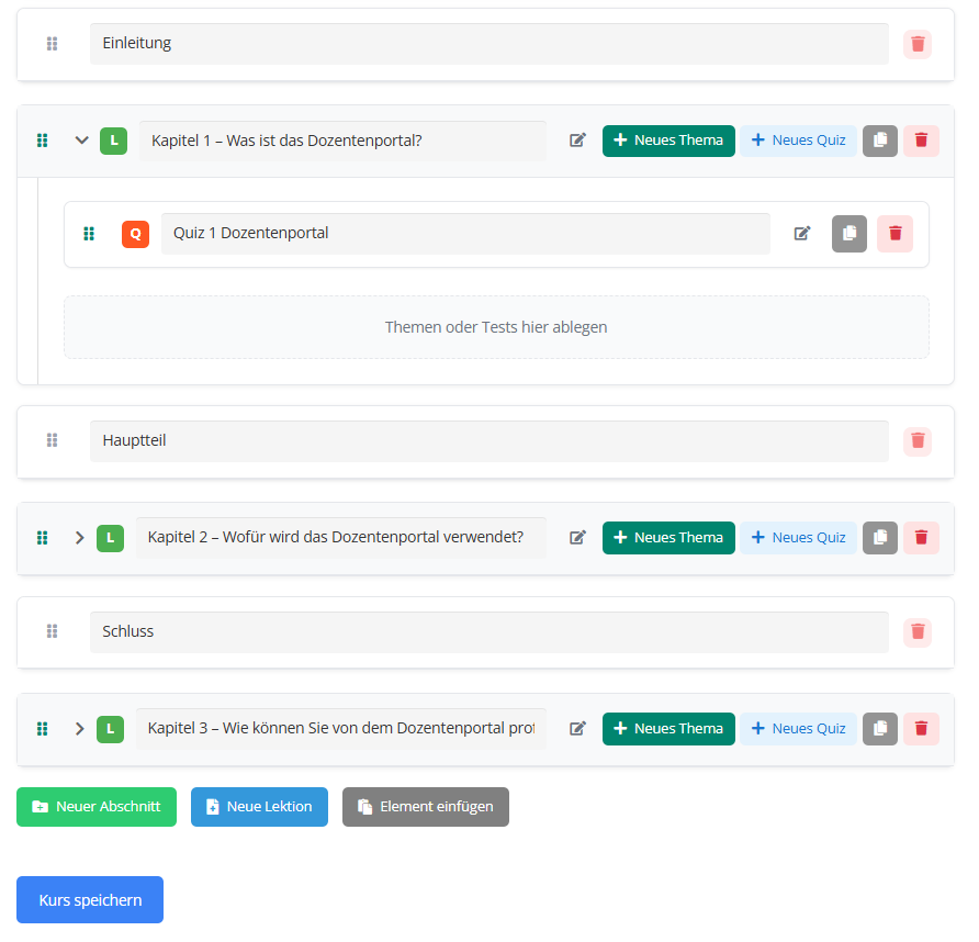 Dozentenportal Kursbaukasten